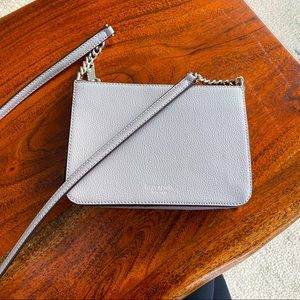 Kate Spade Mini Crossbody Bag - Grey with Maroon interior